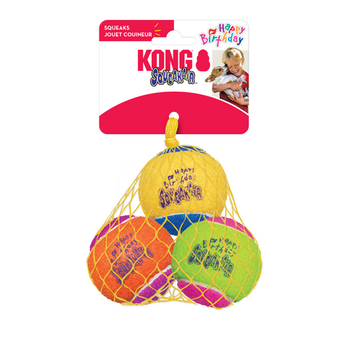 KONG AirDog Squeaker Birthday Balls 3 Pack