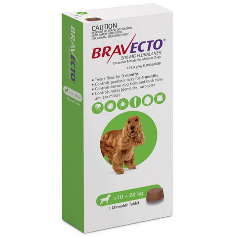 Bravecto Chew For Medium Dogs 10-20kg