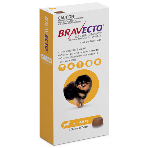 Bravecto Chew For Very Small Dogs 2-4.5kg