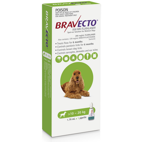 Bravecto Spot On Medium Dogs 10-20kg