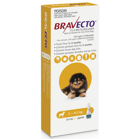 Bravecto Spot On Very Small Dogs 2-4.5kg