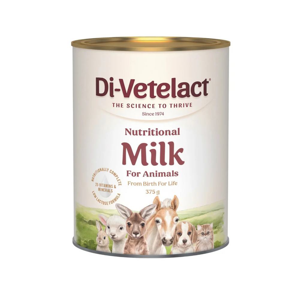 Can of Di-Vetelact Nutritional Milk for Animals on a white background