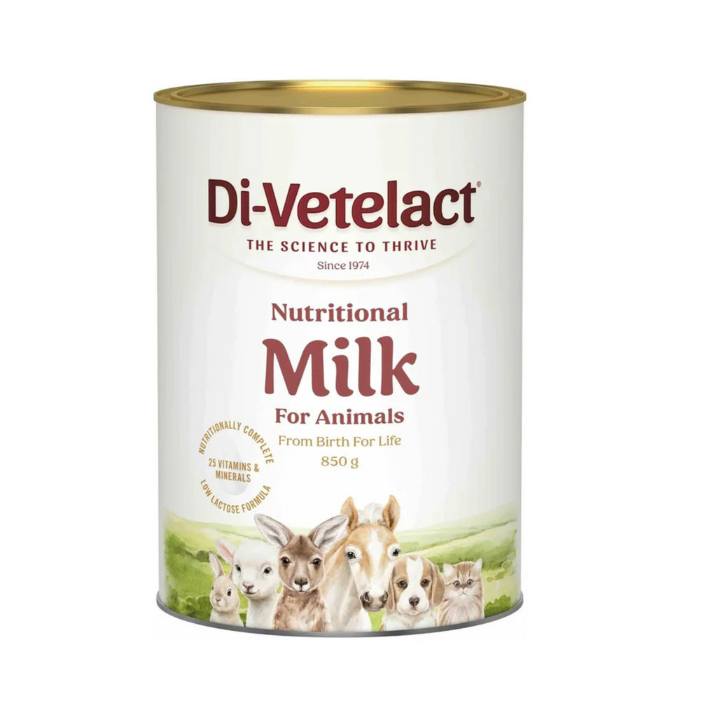 Can of Di-Vetelact Nutritional Milk for Animals on a white background