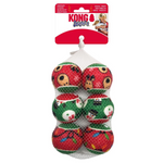 KONG Holiday SqueakAir Ball - 6 Medium Balls