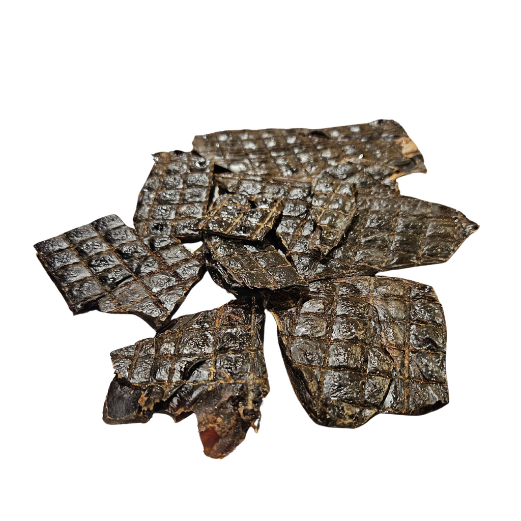 Lamb liver pieces on white background