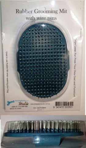 Rubber Grooming Brush with Wire Pins