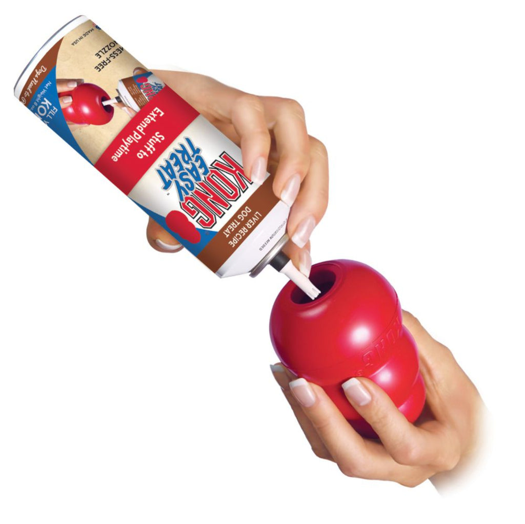 Demonstration of using easy treat can on Kong