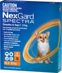 Nexgard Spectra Orange For Dogs 2-3.5kg