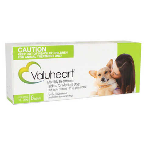 Valuheart Heartworm Tablets for Medium Dogs 11-20kg